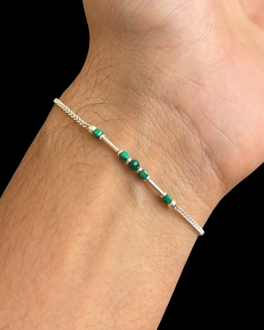 MALAQUITA PULSERA PLATA