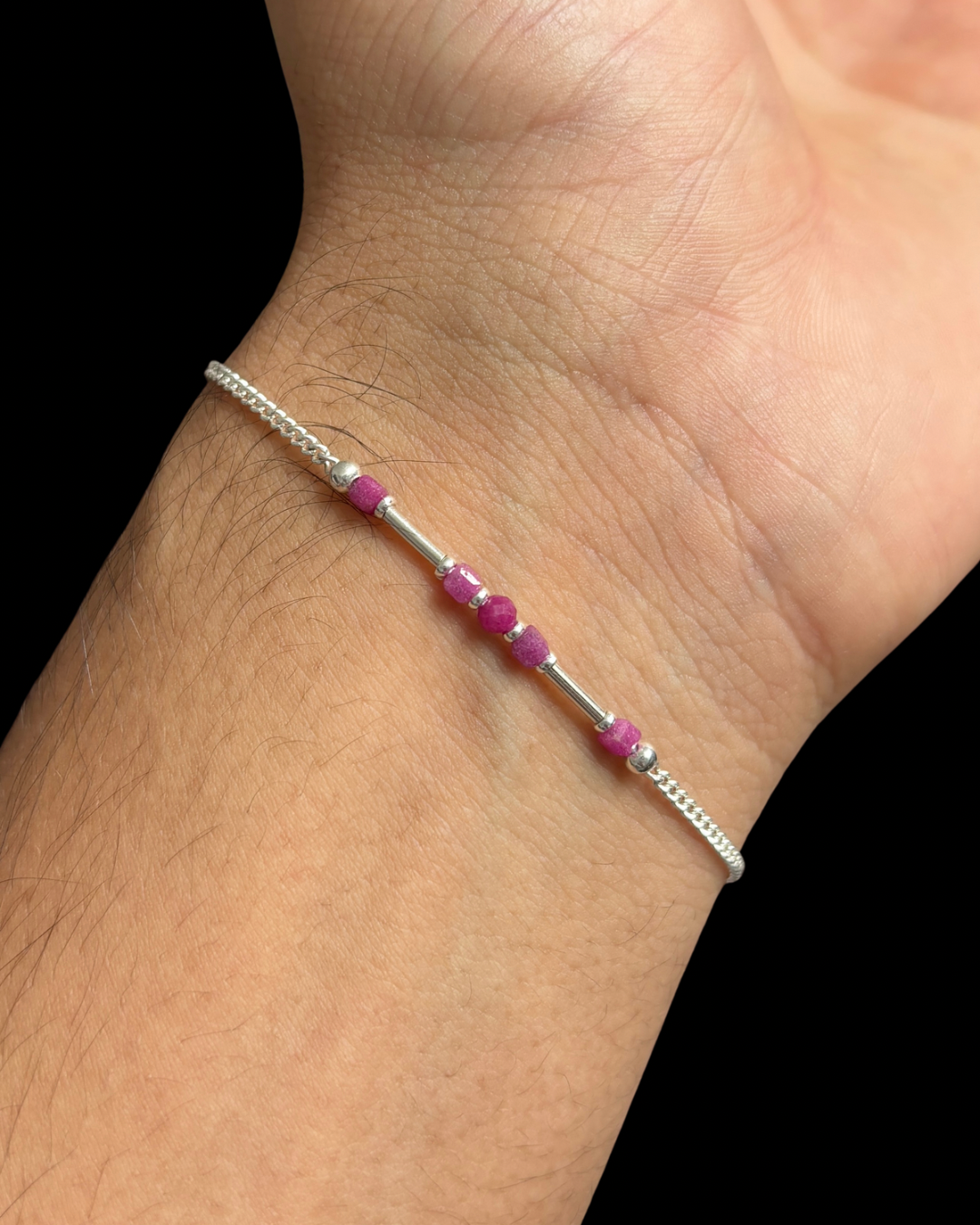 RUBÍ PULSERA PLATA