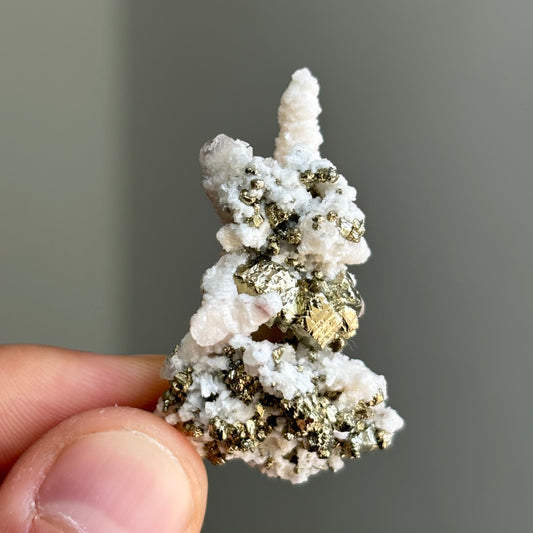 clear calcite and pyrite