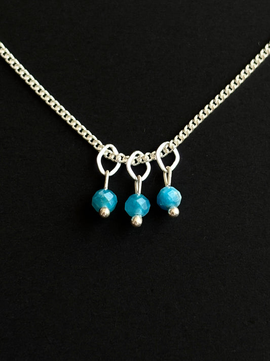 APATITO AZUL COLLAR PLATA