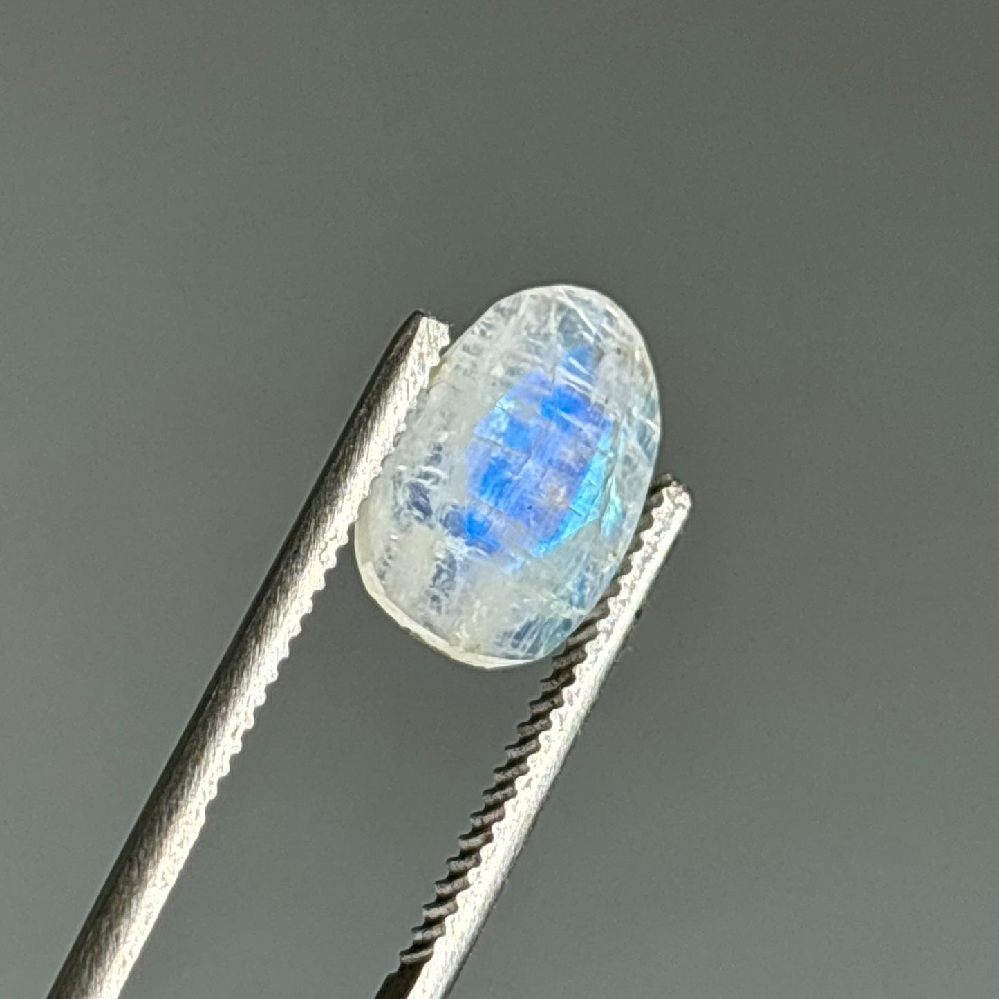 faceted moonstone cabochon