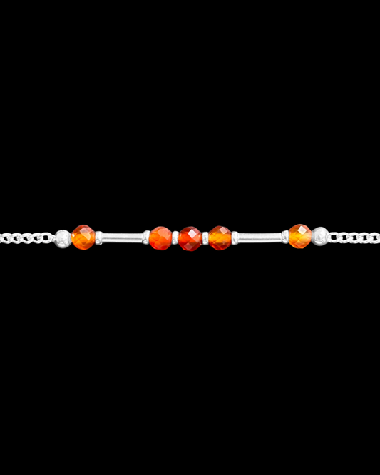 CORNALINA PULSERA PLATA