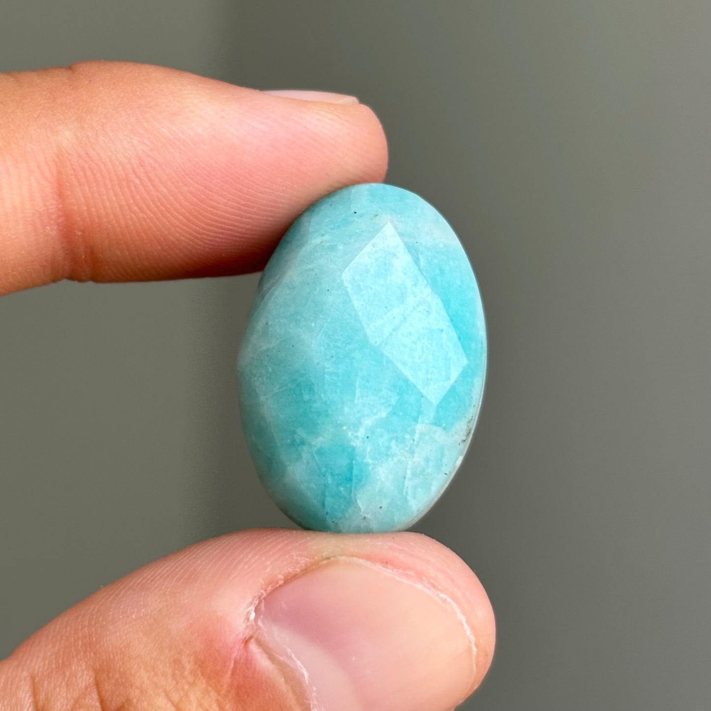 faceted amazonite cabochon