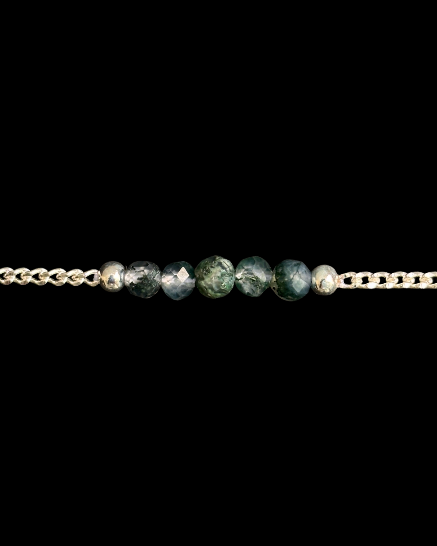 ÁGATA MUSGOSA PULSERA PLATA