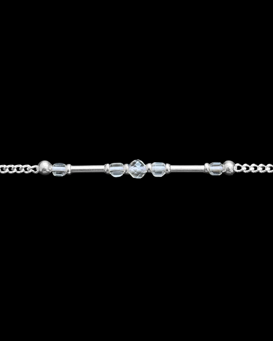 CUARZO CRISTAL PULSERA PLATA
