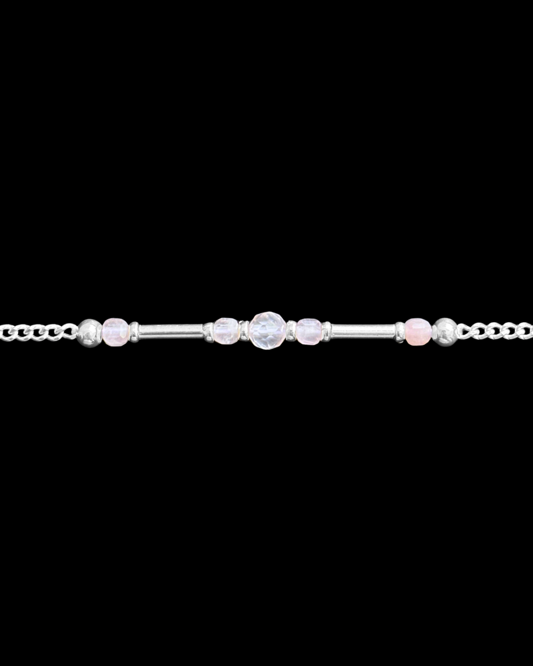 CUARZO ROSA PULSERA PLATA