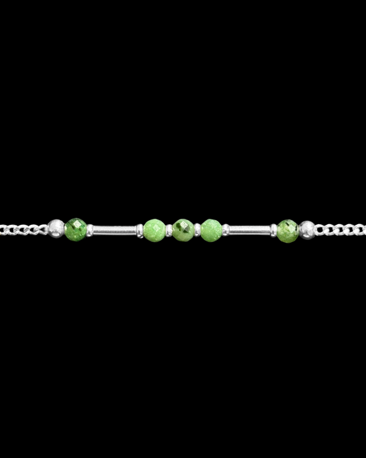 ZOISITA PULSERA PLATA