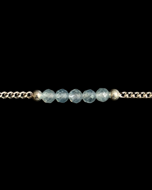AGUAMARINA PULSERA PLATA