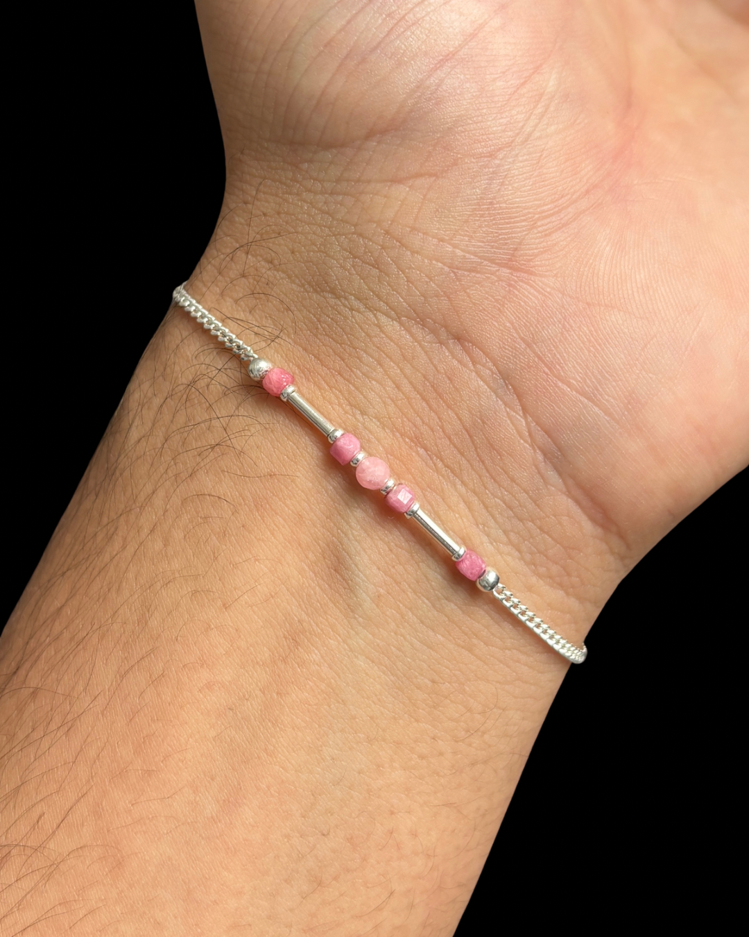 RODOCROSITA PULSERA PLATA
