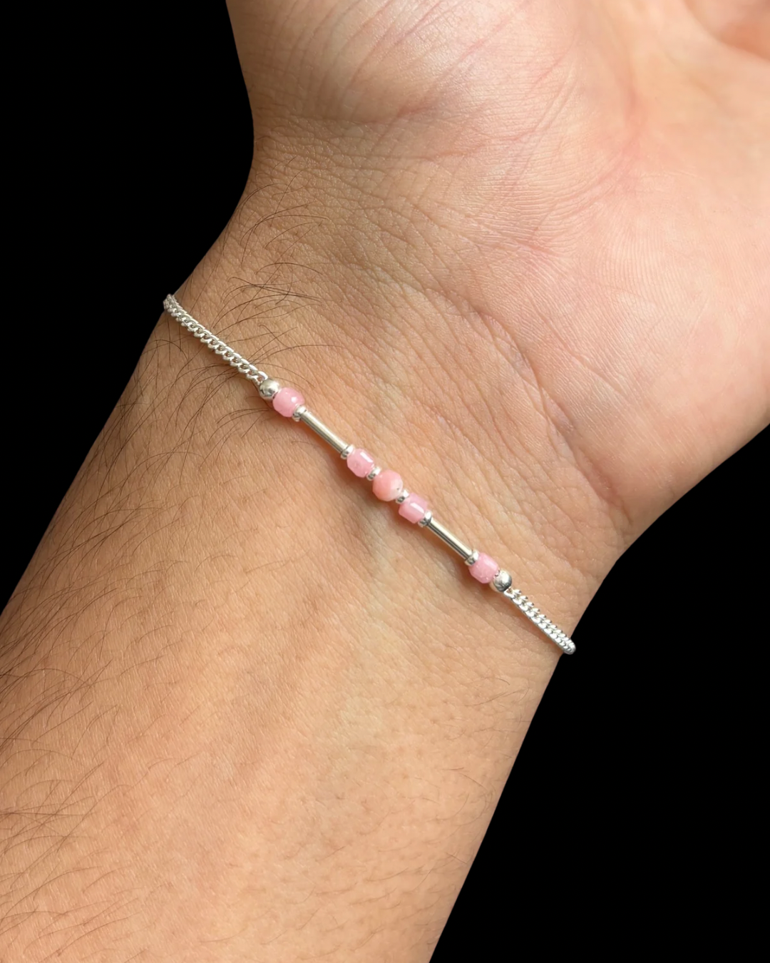 ÓPALO ROSA PULSERA PLATA
