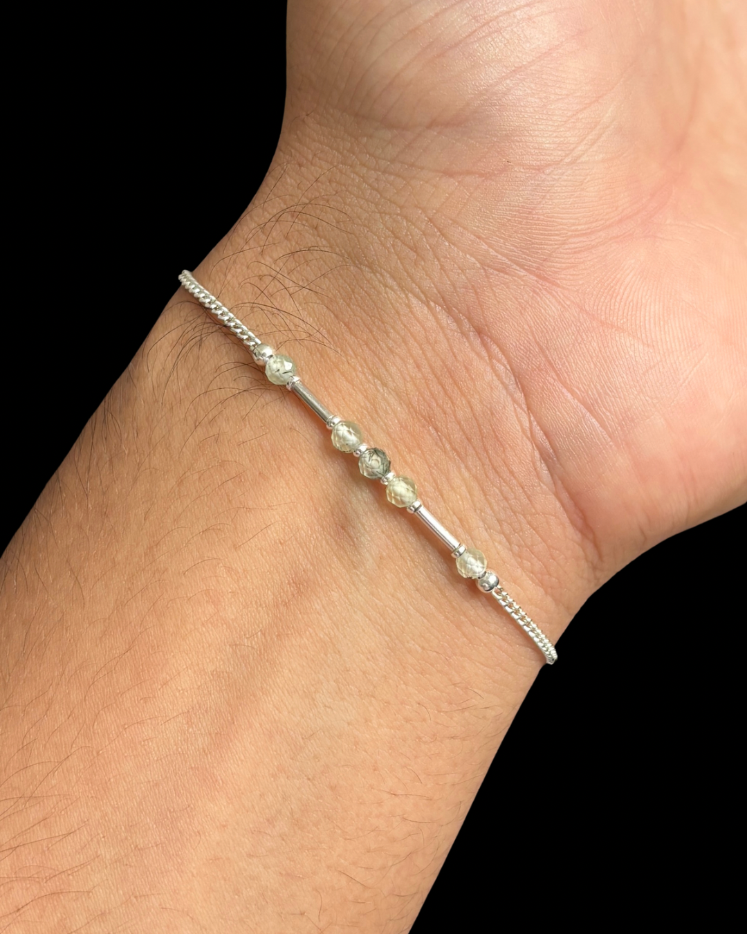PREHNITA PULSERA PLATA