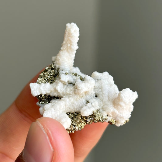 clear calcite and pyrite