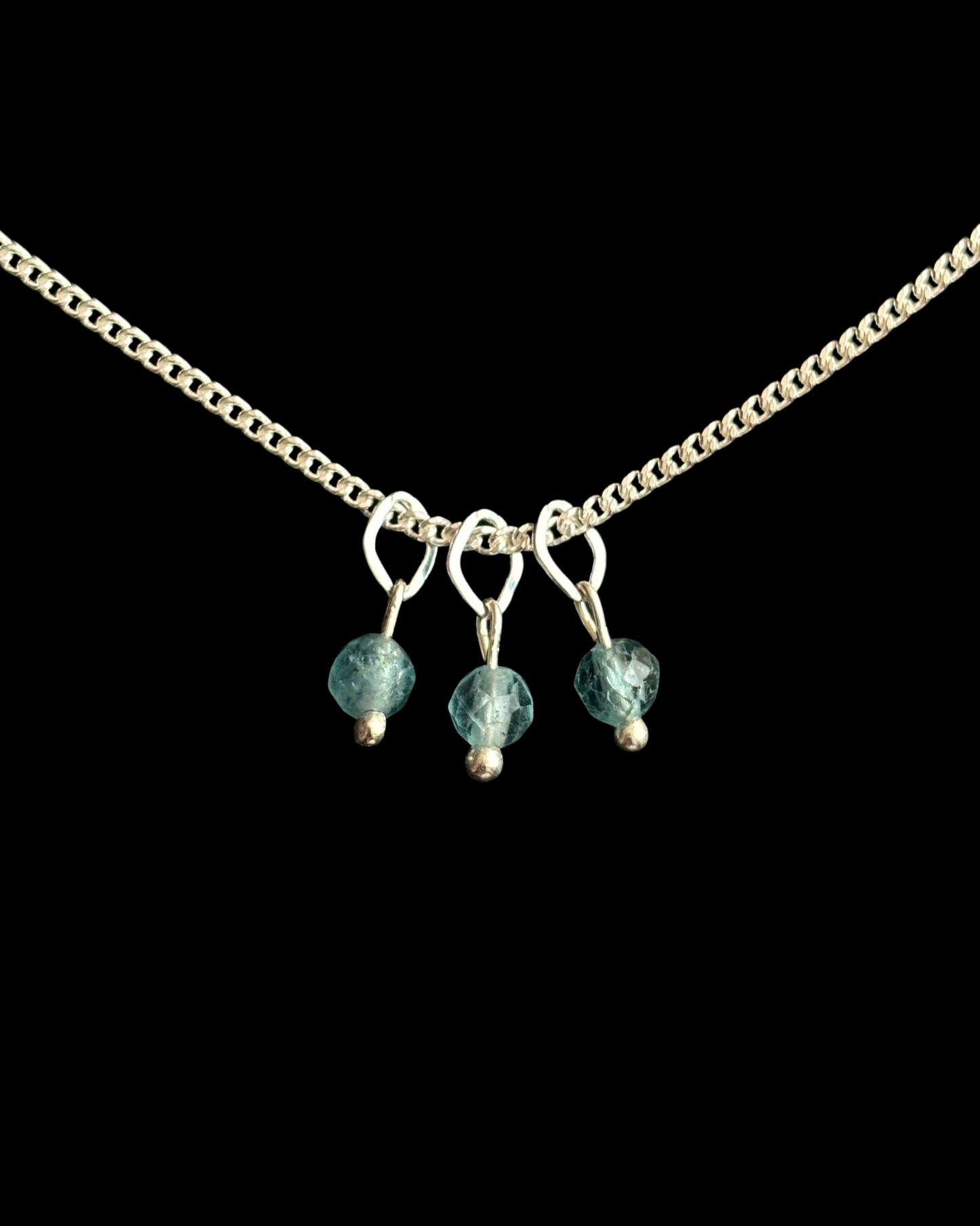 APATITO CELESTE COLLAR PLATA
