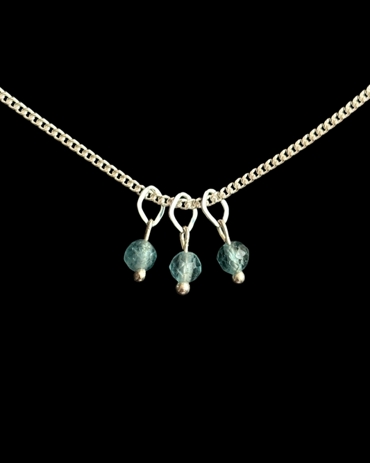 APATITO CELESTE COLLAR PLATA