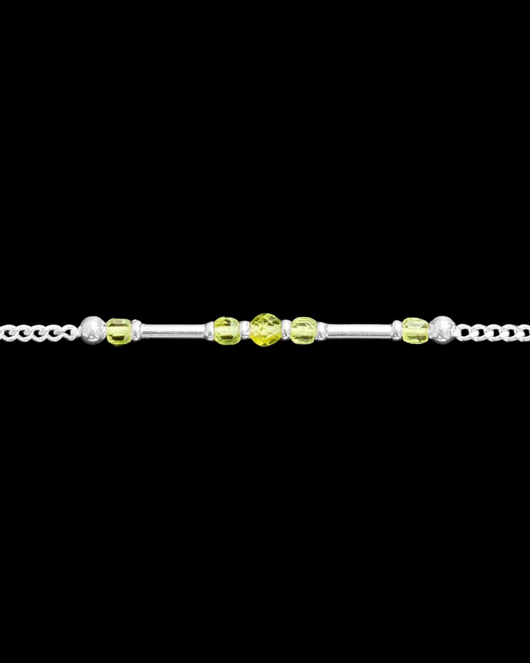 PERIDOTO PULSERA PLATA
