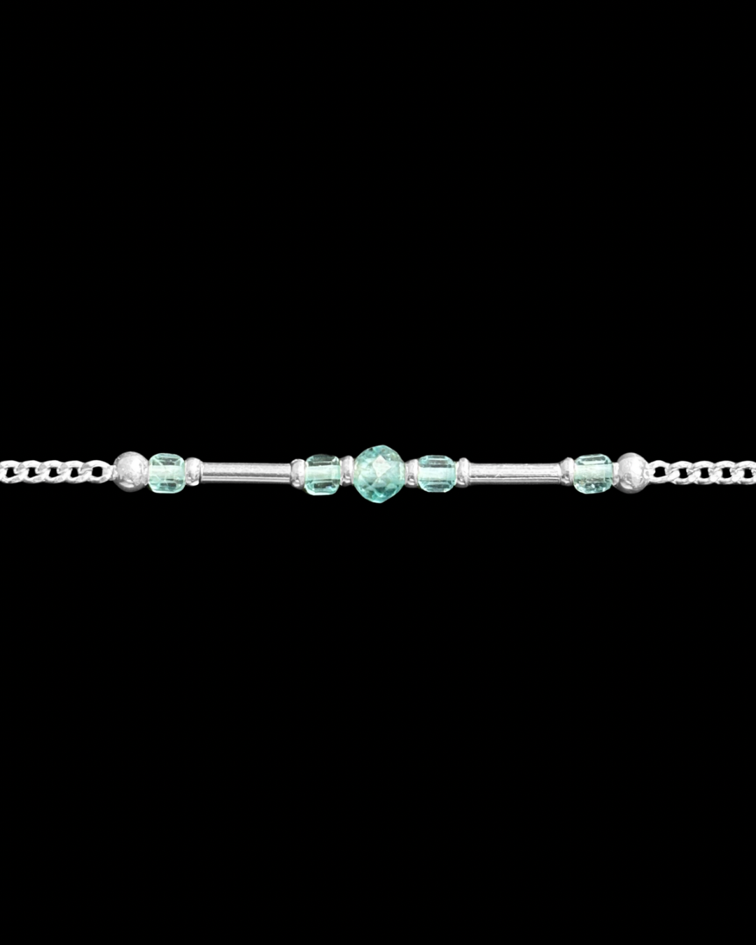 APATITO CELESTE PULSERA PLATA