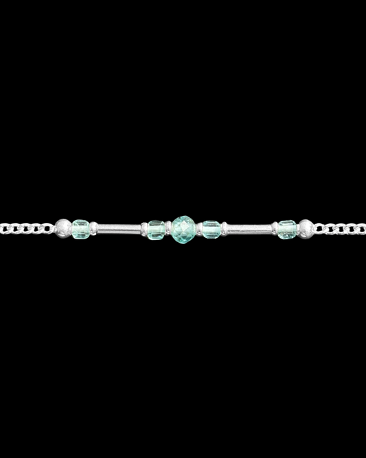 APATITO CELESTE PULSERA PLATA