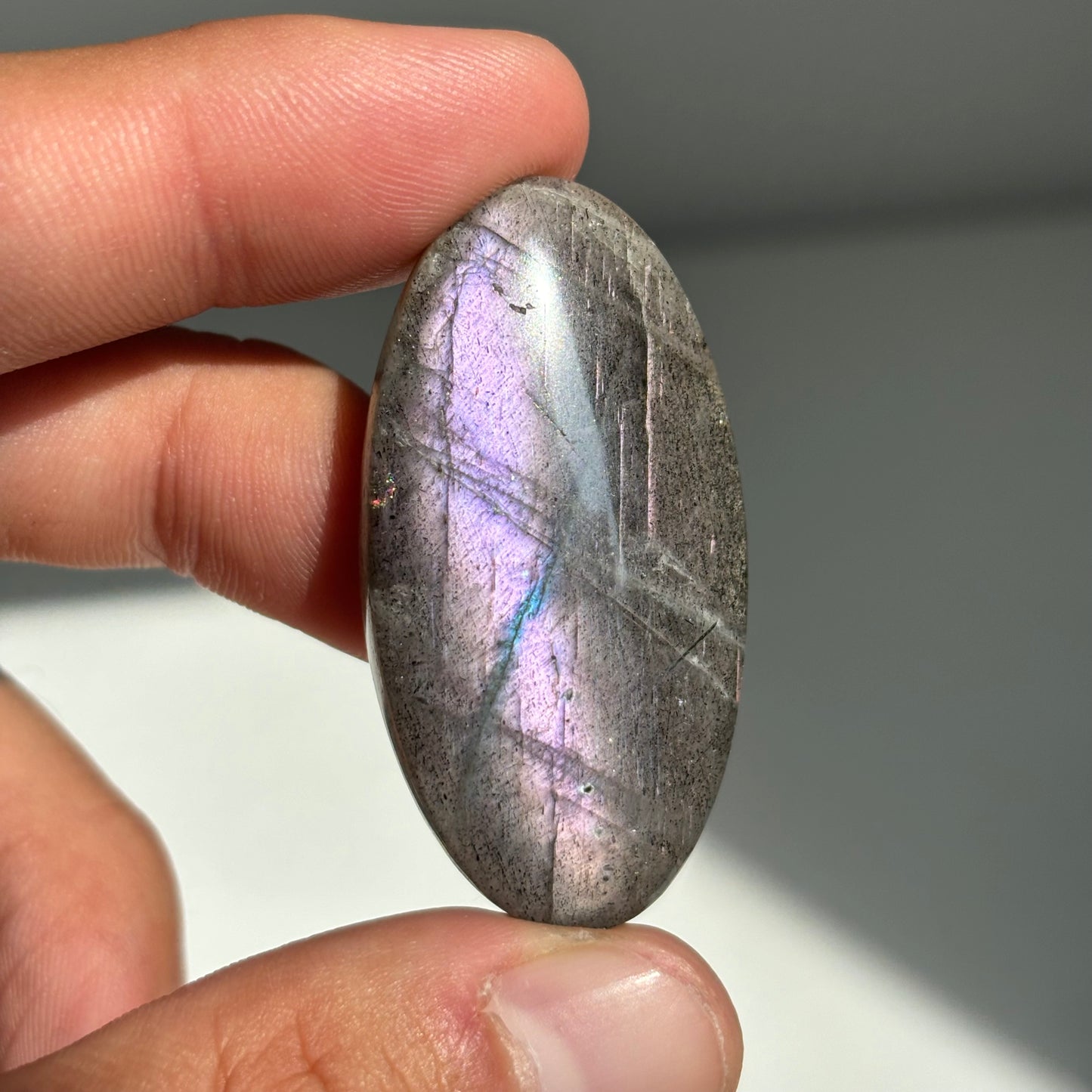 purple labradorite cabochon