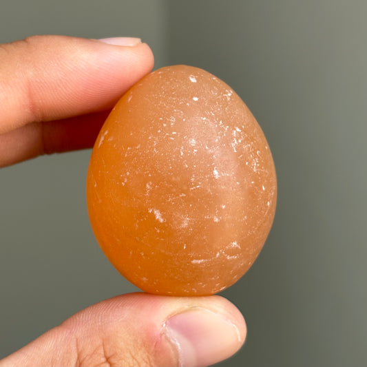 Peach Satin Spar Egg (Orange Selenite)