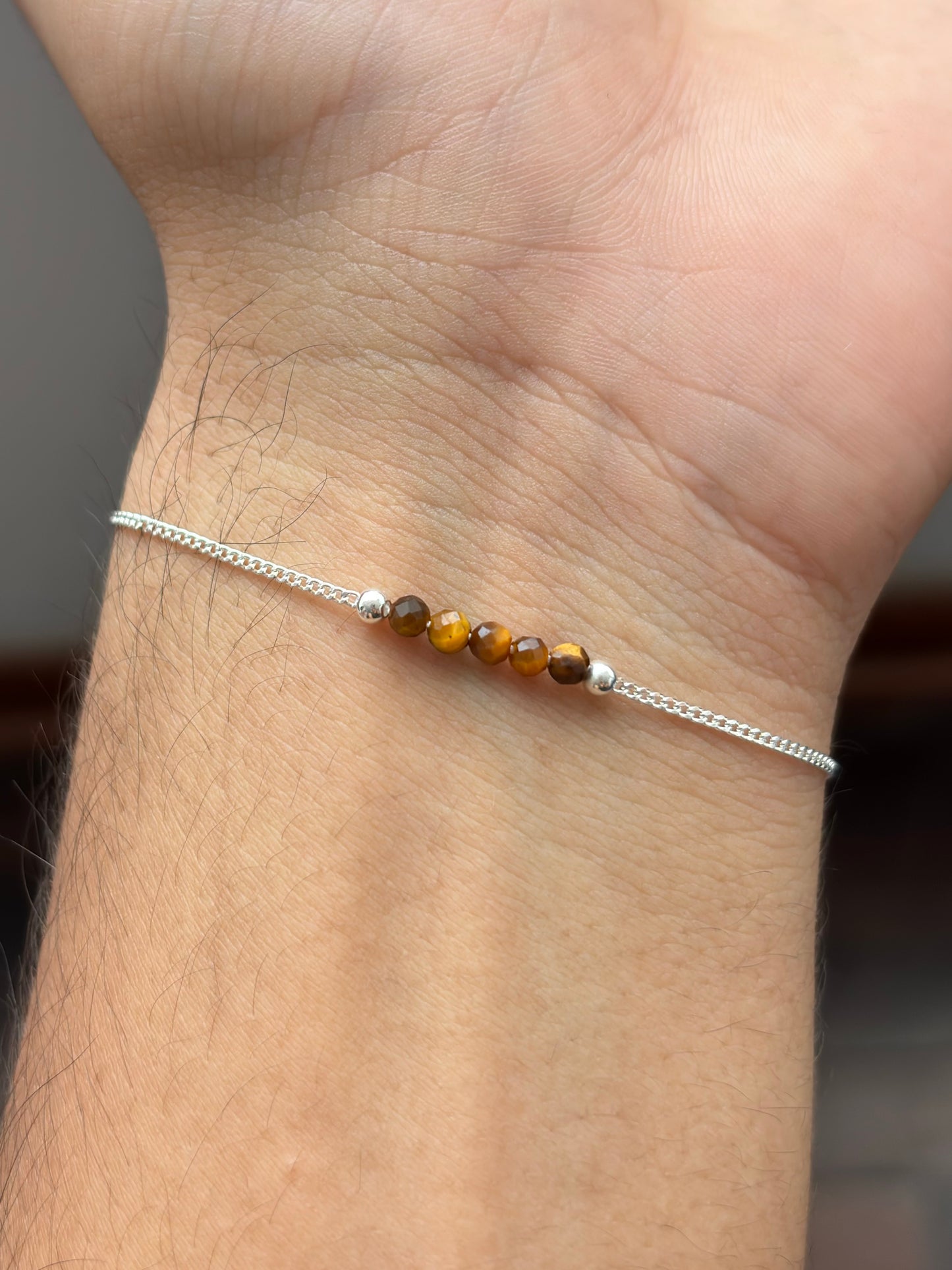 OJO DE TIGRE PULSERA PLATA