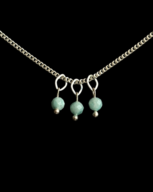 AMAZONITA COLLAR PLATA