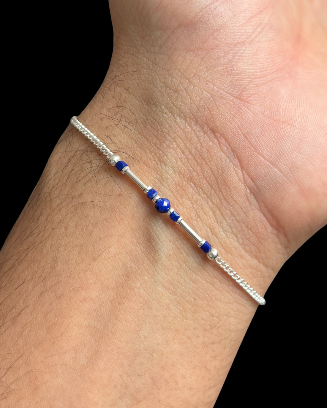 LAPISLÁZULI PULSERA PLATA