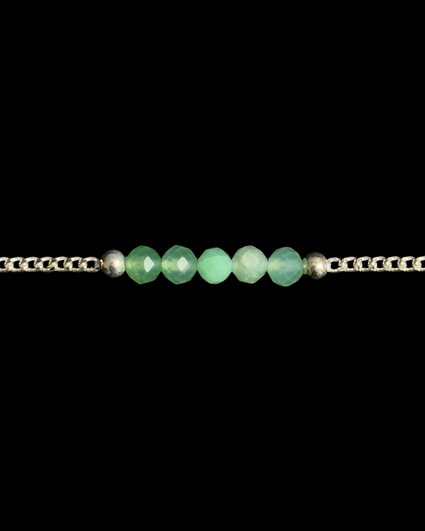 CRISOPRASA PULSERA PLATA