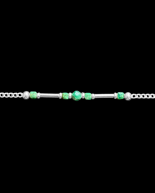 CRISOCOLA PULSERA PLATA