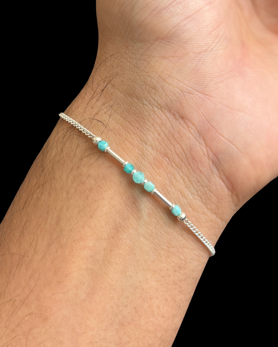 AMAZONITA PULSERA PLATA