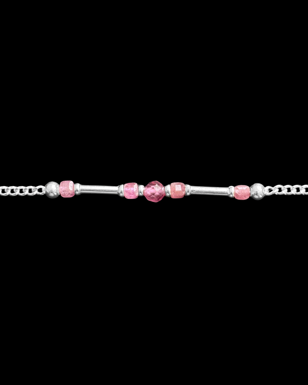 TURMALINA ROSA PULSERA PLATA