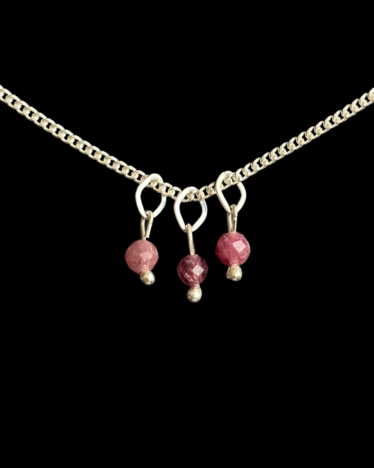 TURMALINA ROSA COLLAR PLATA