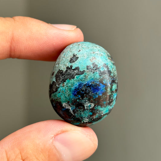 azurite and polished chrysocolla