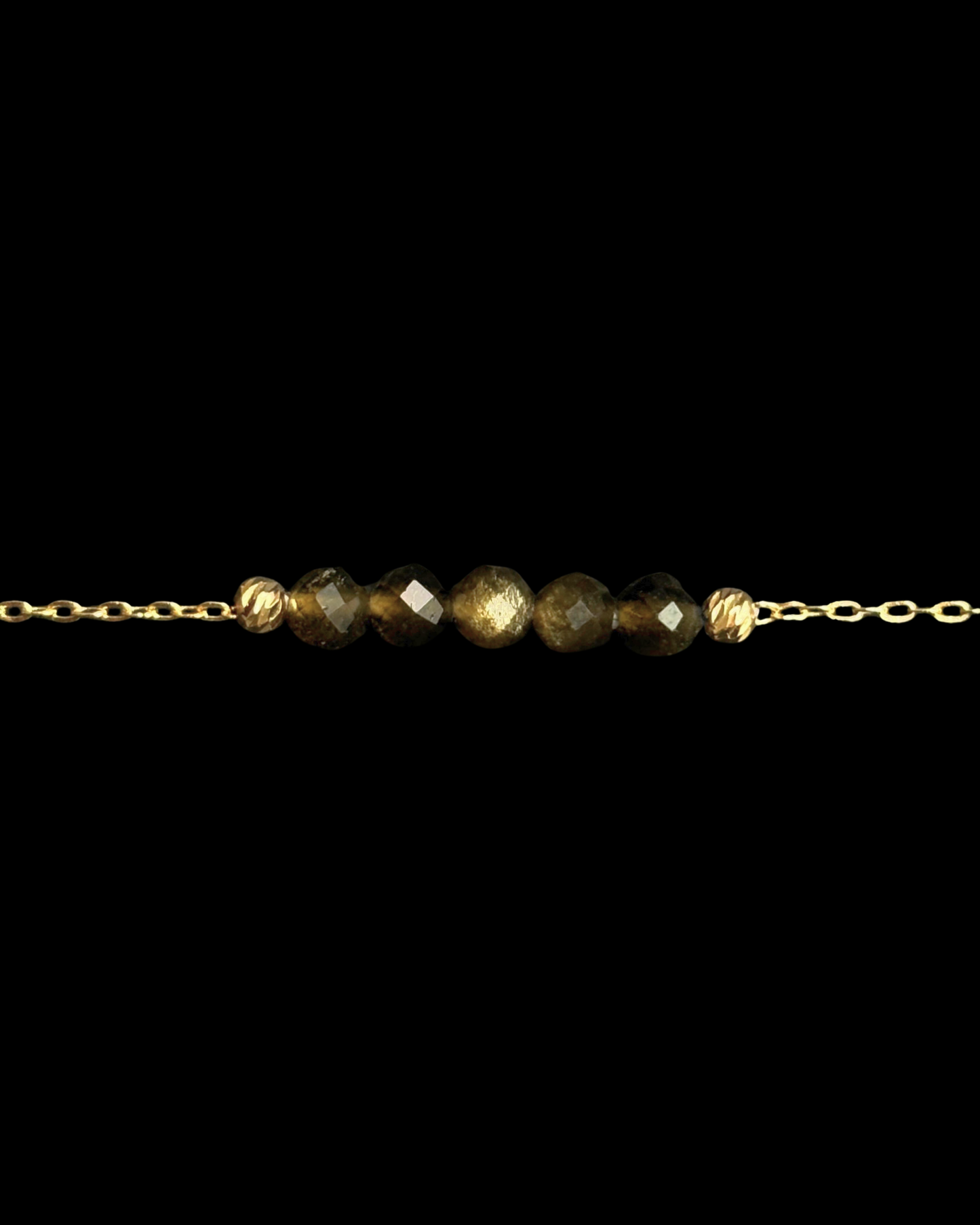 OBSIDIANA DORADA PULSERA ORO