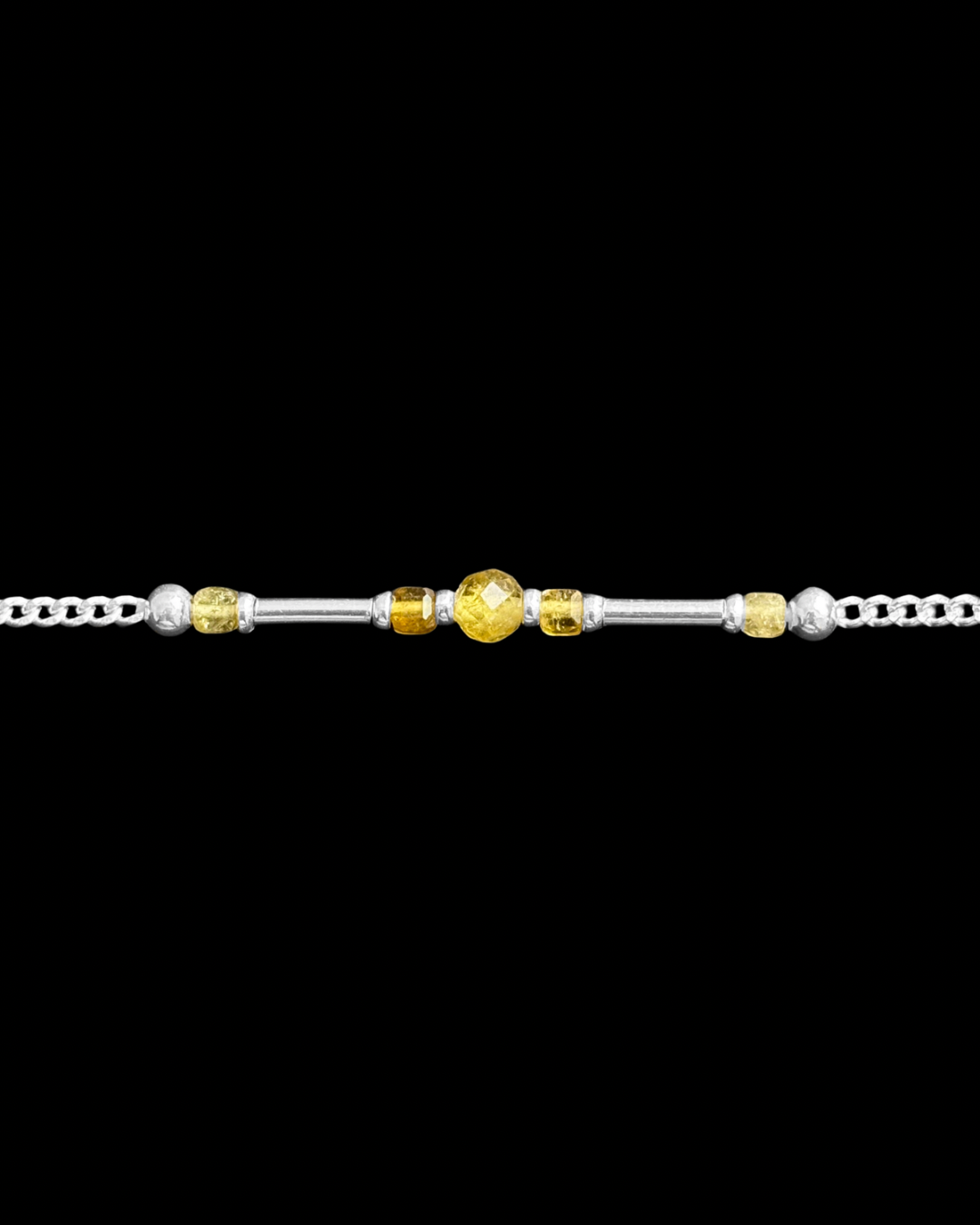 TURMALINA AMARILLA PULSERA PLATA