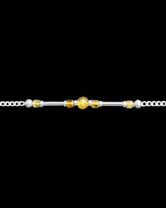 TURMALINA AMARILLA PULSERA PLATA