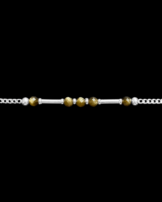 OBSIDIANA DORADA PULSERA PLATA