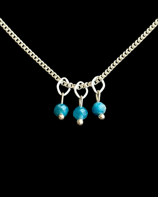 APATITO AZUL COLLAR PLATA