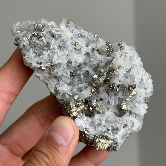 crystal quartz and pyrite