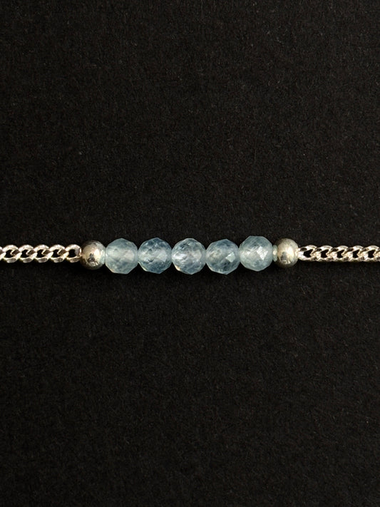 AGUAMARINA PULSERA PLATA