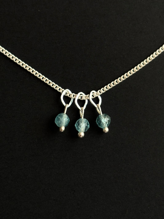 APATITO CELESTE COLLAR PLATA