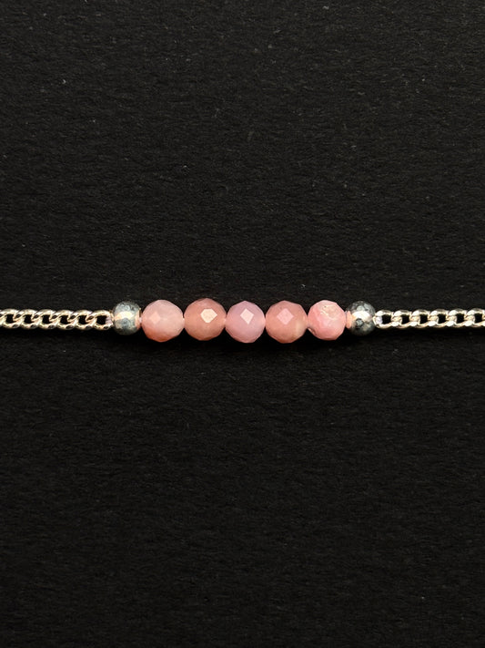 ÓPALO ROSA PULSERA PLATA