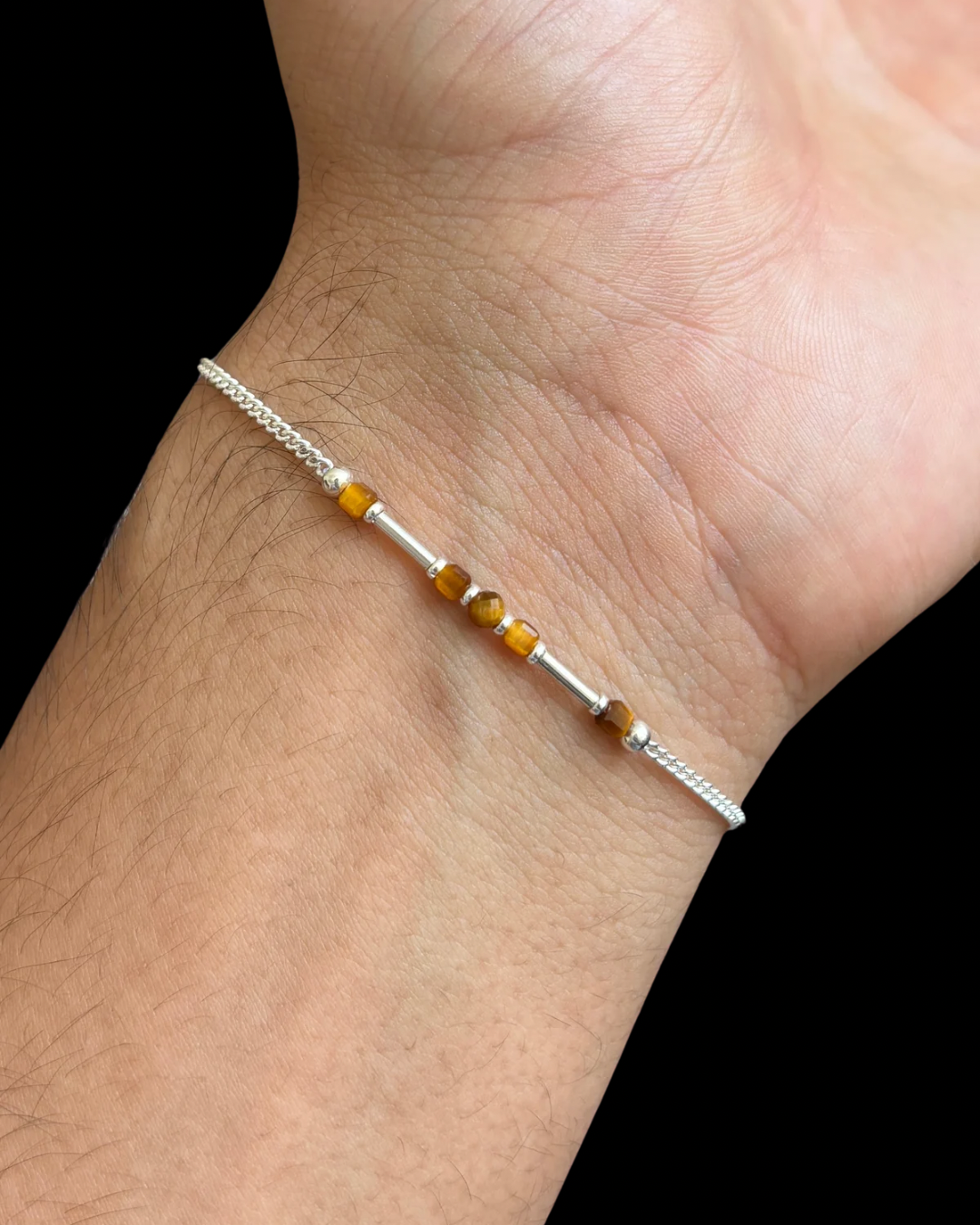 OJO DE TIGRE PULSERA PLATA