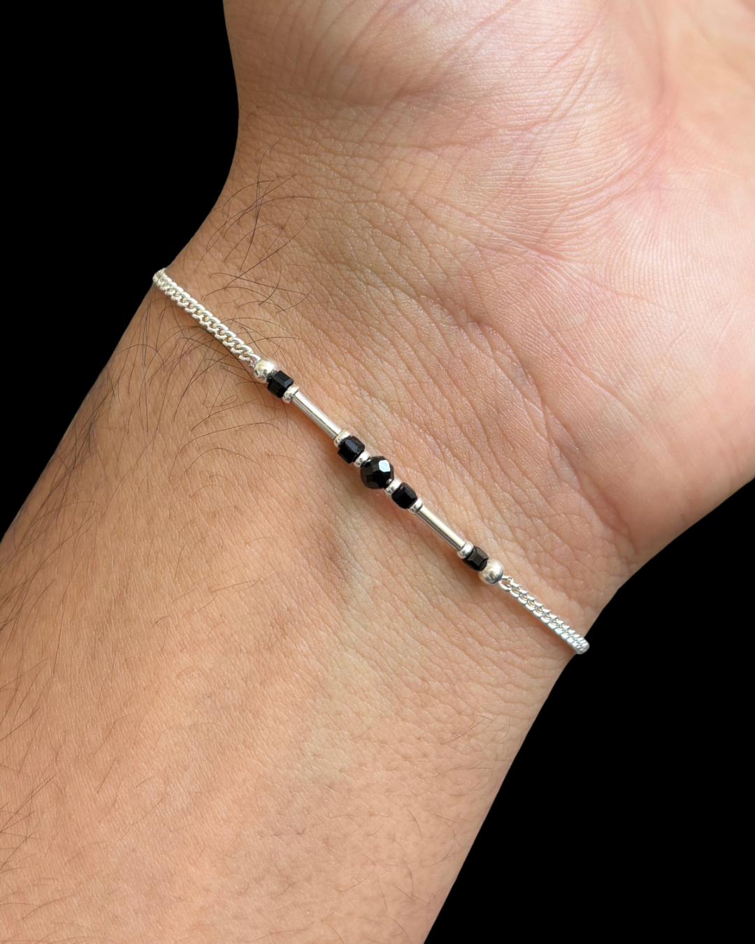 TURMALINA NEGRA PULSERA PLATA
