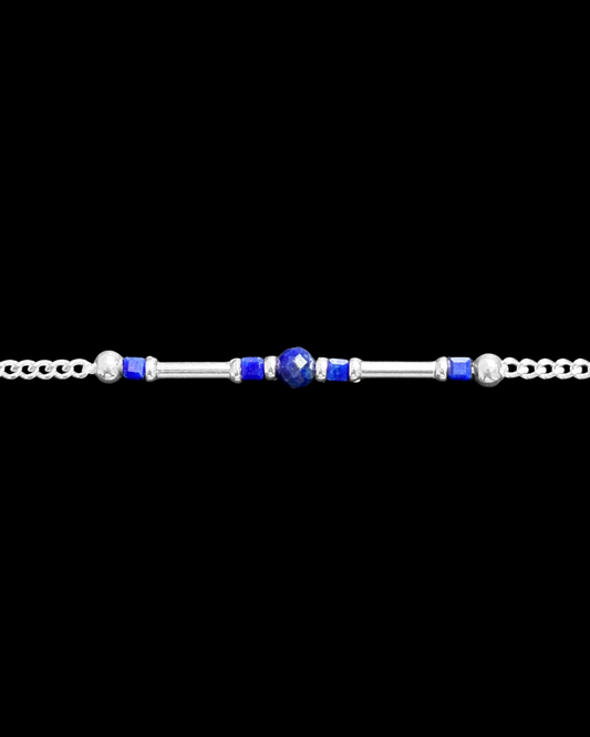 LAPISLÁZULI PULSERA PLATA