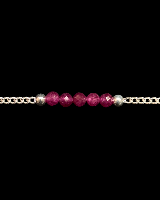 RUBÍ PULSERA PLATA