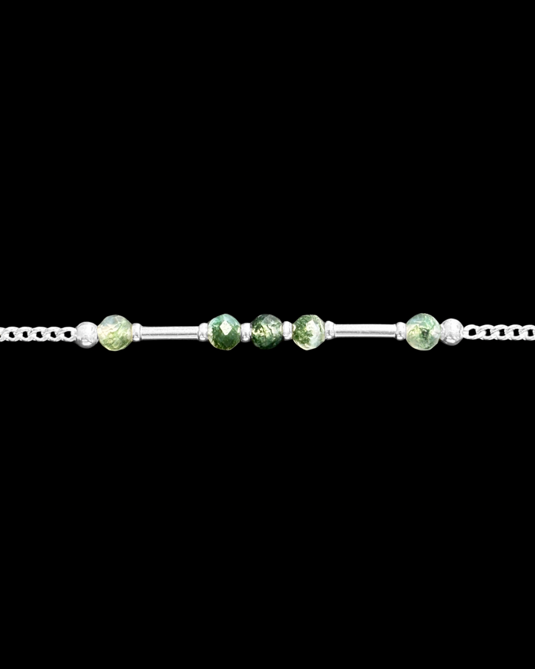 ÁGATA MUSGOSA PULSERA PLATA
