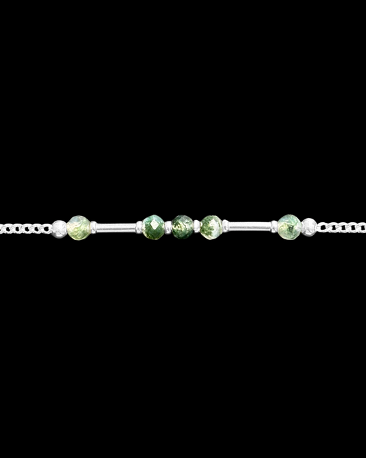 ÁGATA MUSGOSA PULSERA PLATA
