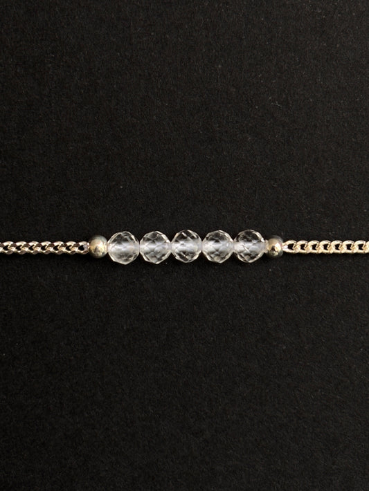 CUARZO CRISTAL PULSERA PLATA