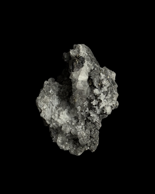 FLUORITA CLARA, PIRITA Y CUARZO CRISTAL (M)