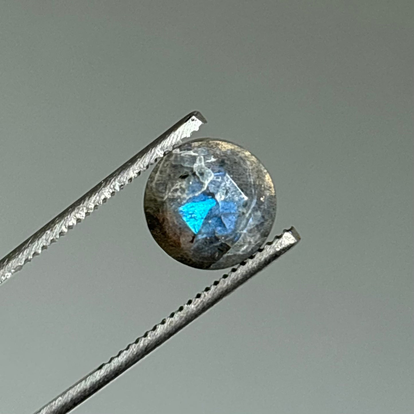 faceted labradorite cabochon